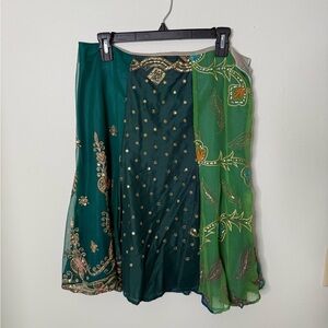 Vintage Green Embroidered Skirt